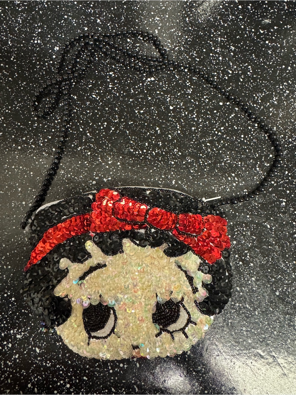 Sequin betty boop Bag with Red Bow